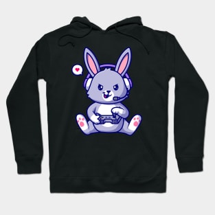 Cute Rabbit Gaming Cartoon Hoodie